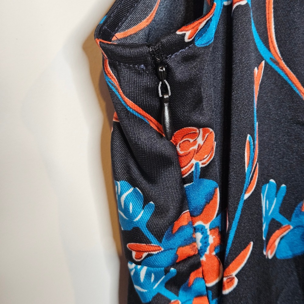 Thakoon Collective x RTR Black Daisy Dress Floral Sleeveless Tie Neck Size 8 - Picture 4 of 6